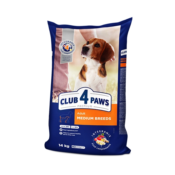 Club4Paws Premium Tavuklu Orta Irk Yetişkin Köpek Maması 14 Kg - 1