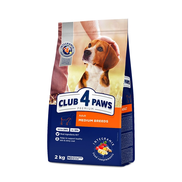 Club4Paws Premium Tavuklu Orta Irk Yetişkin Köpek Maması 2 Kg - 1