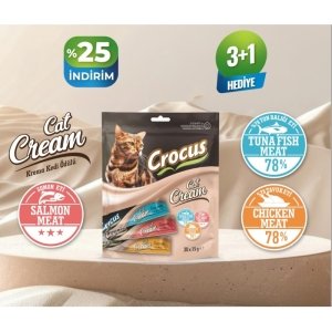 Crocus Çoklu Tavuklu & Ton Balıklı & Somonlu Krema Kedi Ödülü 30x15g