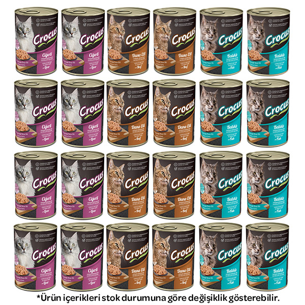 Crocus Karışık Kedi Yaş Maması 400 gr X 24 Adet - 1