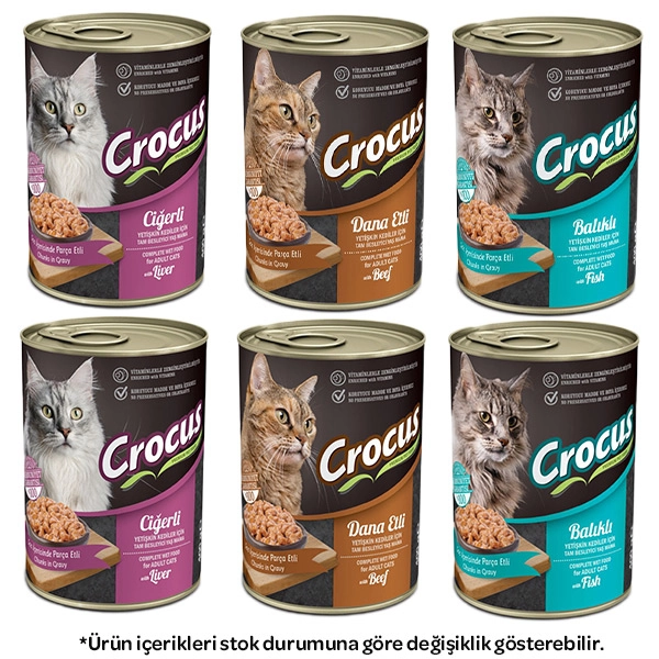 Crocus Karışık Kedi Yaş Maması 400 gr X 6 Adet - 1