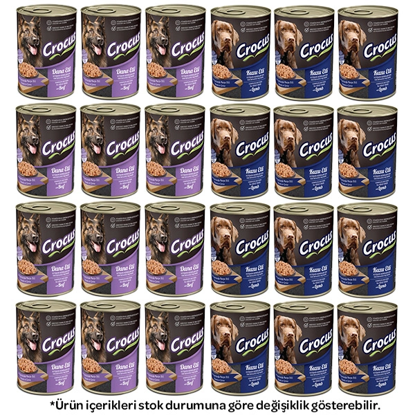 Crocus Karışık Köpek Yaş Maması 400 gr X 24 Adet - 1