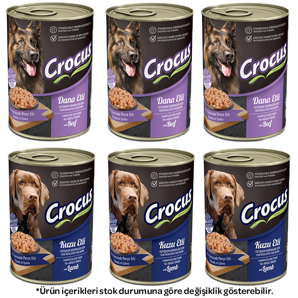 Crocus Karışık Köpek Yaş Maması 400 gr X 6 Adet - 1