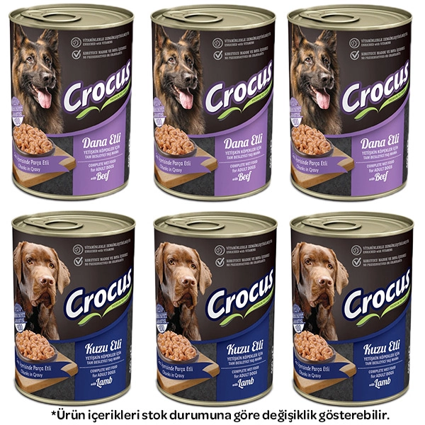 Crocus Karışık Köpek Yaş Maması 400 gr X 6 Adet - 1