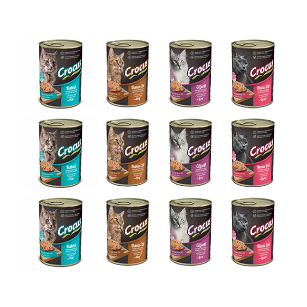 Crocus Kedi Maması Karışık 400 Gr x 12 Adet - 1
