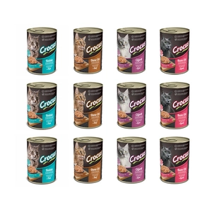 Crocus Kedi Maması Karışık 400 Gr x 12 Adet - 1