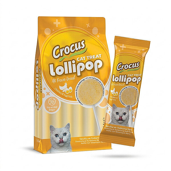 Crocus Tavuklu Ve Yumurta Sarılı Kedi Lolipop 10 Adet