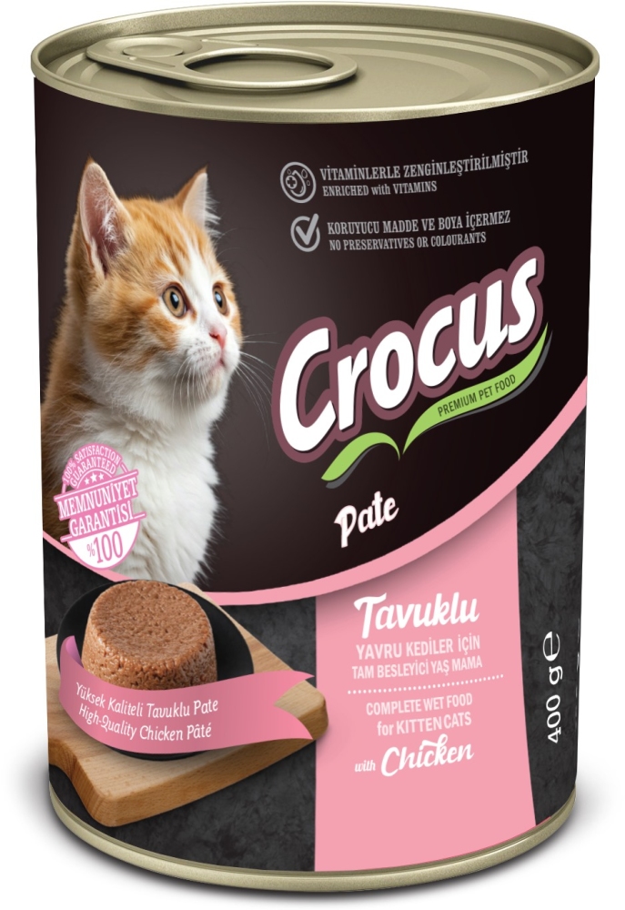 Crocus Yavru Kedi Tavuklu Pate Yaş Mama 400g - 1
