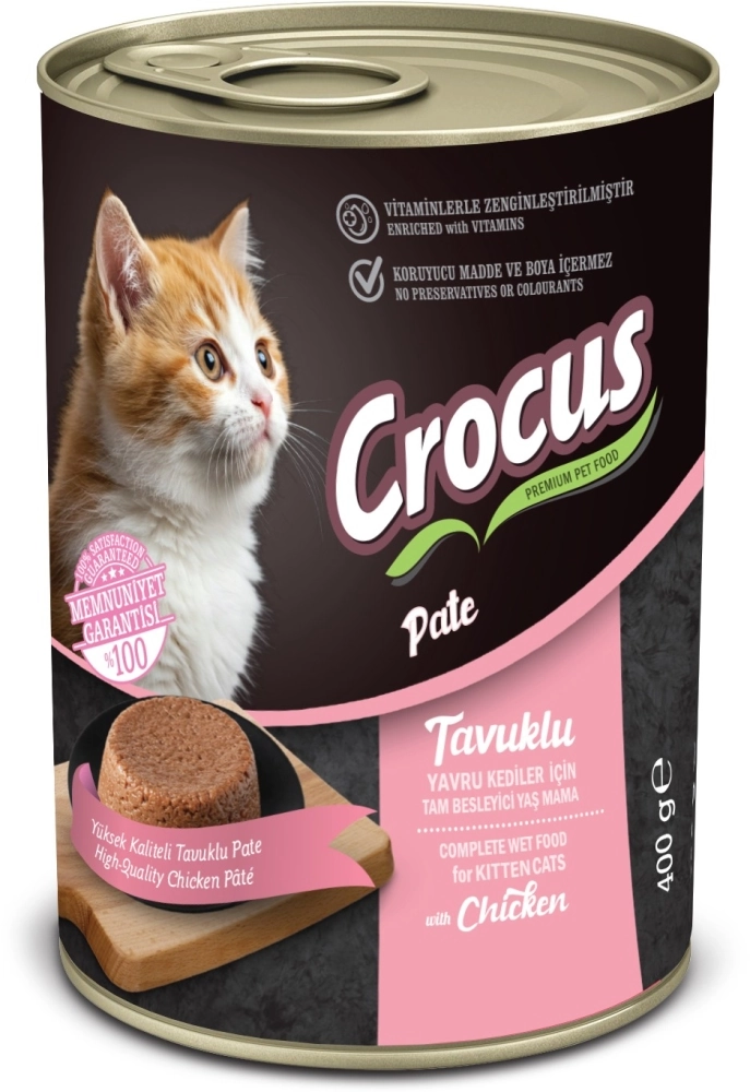 Crocus Yavru Kedi Tavuklu Pate Yaş Mama 400g - 1
