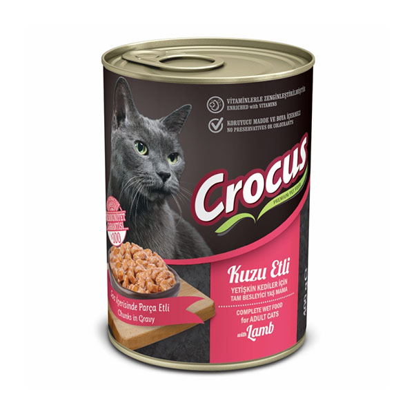 CROCUS YETİŞKİN KEDİ KUZU ETLİ YAŞ MAMA 400G - 1