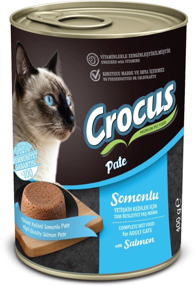 Crocus Yetişkin Kedi Somonlu Pate Yaş Mama 400g - 1
