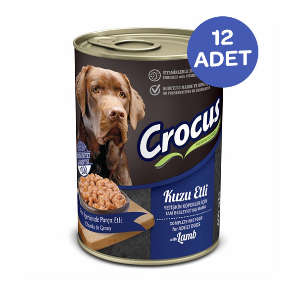 Crocus Yetişkin Köpek Kuzu Etli Yaş Mama 400 Gr x 12 Adet - 1