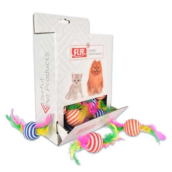 CT15012 Tüylü Silindir ve Top Kedi Oyuncağı 30 Ade - 1