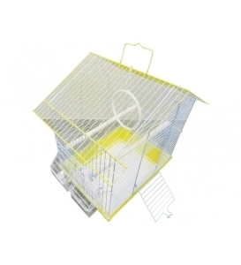 Dayang Çatılı Muhabbet Kuşu Kafesi İki Kapılı Renkli 30x23x39 cm