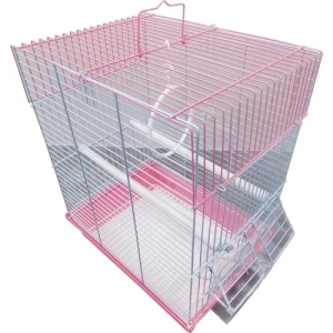 Dayang Düz Muhabbet Kuşu Kafesi İki Kapılı Renkli 30x23x39 cm