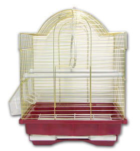 Dayang Kubbeli Muhabbet Kuşu Kafesi İki Kapılı Pirinç 30x23x39 cm - 2