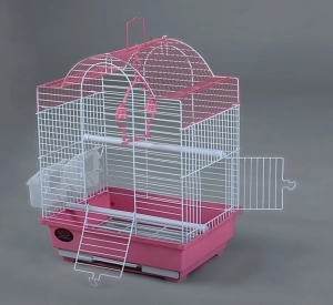 Dayang Kubbeli Muhabbet Kuşu Kafesi İki Kapılı Renkli 30x23x39 cm