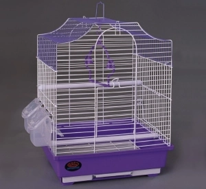 Dayang Kubbeli Muhabbet Kuşu Kafesi İki Kapılı Renkli 30x23x39 cm