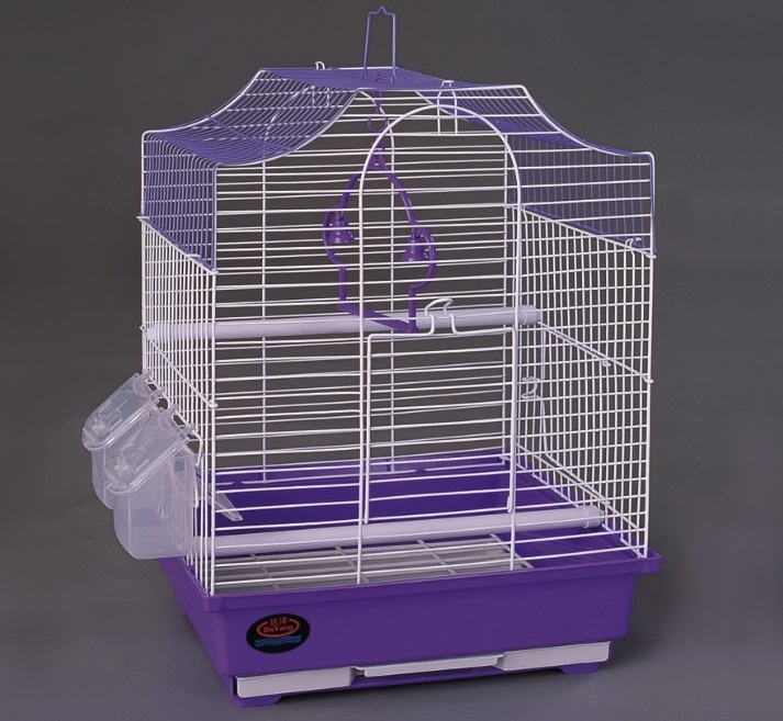 Dayang Kubbeli Muhabbet Kuşu Kafesi İki Kapılı Renkli 30x23x39 cm - 1