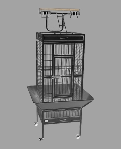 Dayang Papağan Kafesi Ayaklı Siyah 45.7x45.7x156 cm