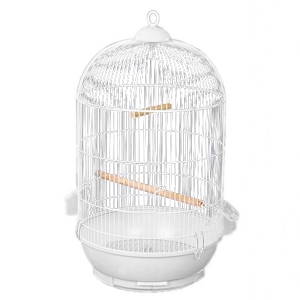 Dayang Yuvarlak Kuş Kafesi Büyük Boy Renkli 40x70 cm Beyaz