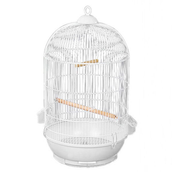 Dayang Yuvarlak Kuş Kafesi Büyük Boy Renkli 40x70 cm Beyaz - 1