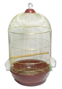 Dayang Yuvarlak Kuş Kafesi Pirinç Kaplama Büyük Boy 40x70 cm