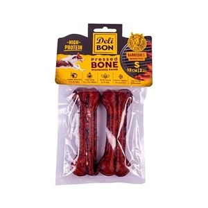 Delibon Barbekü Aromalı Deri Pres Kemik Köpek Ödülü S 12 cm 2 Adet