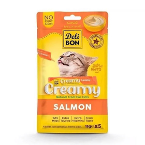 Delibon Krema Somonlu Sıvı Kedi Ödülü 15 g x 5 Adet