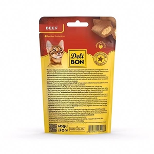 Delibon Crunchy İçi Dolgulu Sığır Etli Kedi Ödül Bisküvisi 60 Gr