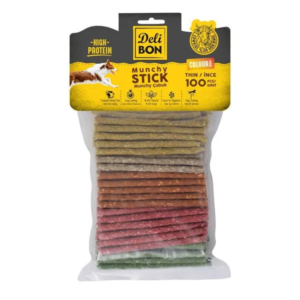 Delibon Deriden Munchy İnce Çubuk Karışık Renk 100 Adet - 1