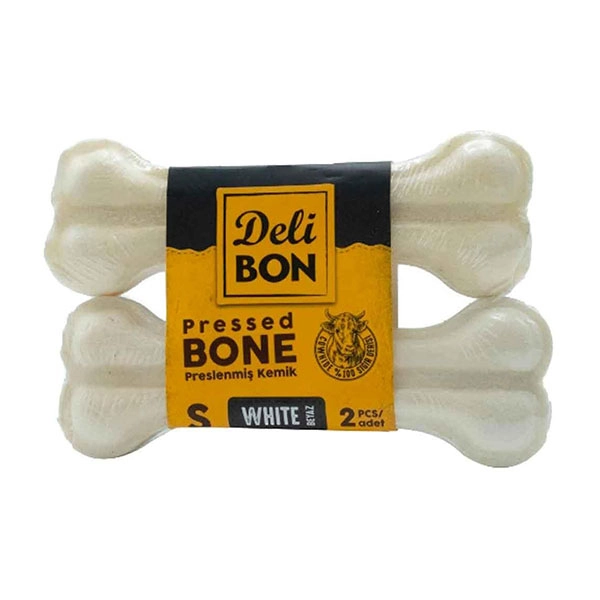 Delibon Deri Pres Çiğneme Kemiği 12Cm S Boy 2'Li Beyaz Paket - 2