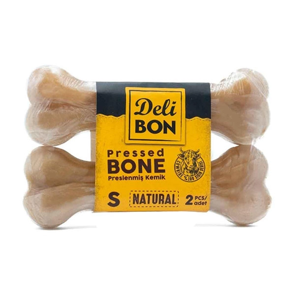 Delibon Deri Pres Çiğneme Kemiği 12Cm S Boy 2'Li Naturel Paket - 1