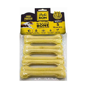 Delibon Kemik Doğal Köpek Çiğneme Ödülü 12cm 4 Adet - Natural