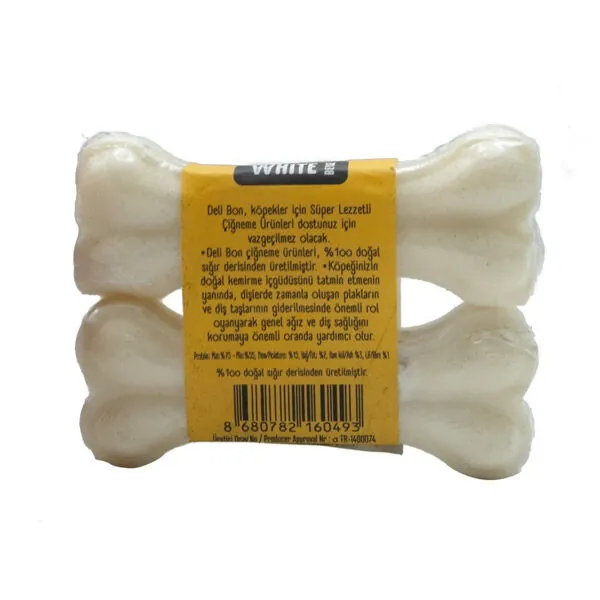 Delibon Deri Köpek Çiğneti Pres Kemik 7cm - 2