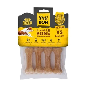 Delibon Deri Pres Çiğneme Kemiği 7Cm Xs Boy 4'Lü Naturel Paket - 1