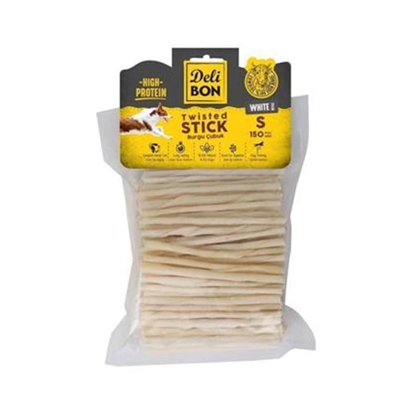 Delibon Köpek Ödül Kemiği Burgu Çubuk İnce 150 Ad Beyaz - 1