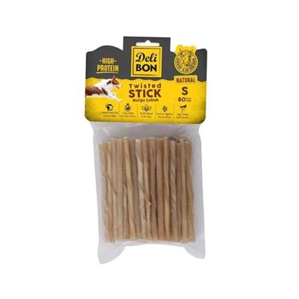 Delibon Köpek Ödül Kemiği Burgu Çubuk İnce 80 Ad Naturel - 1