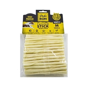 Delibon Köpek Ödül Kemiği Burgu Çubuk Orta 100 Ad Beyaz