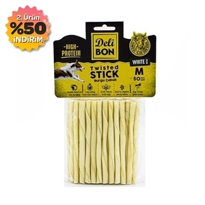 Delibon Köpek Ödül Kemiği Burgu Çubuk Orta 50 Ad Beyaz