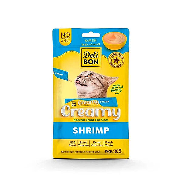 Delibon Krema Karidesli Sıvı Kedi Ödülü 15 g x 5 Adet - 1