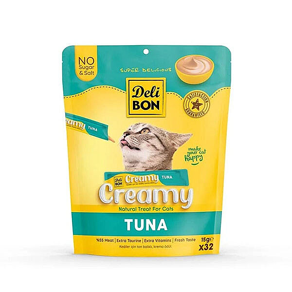 Delibon Krema Ton Balıklı Sıvı Kedi Ödülü 15 g x 32 Adet