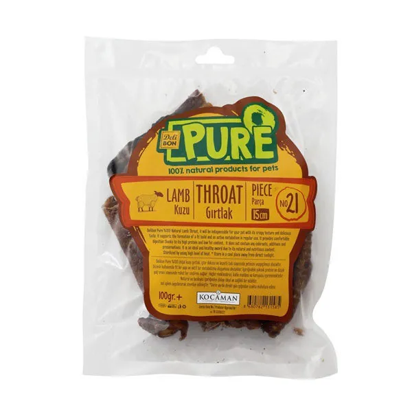 Delibon Kurutulmuş Parça Kuzu Gırtlak Köpek Ödül Maması 15 Cm 100 Gr - 1