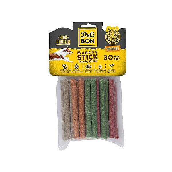 Delibon Munchy Çubuk Doğal Köpek Çiğneme Ödülü Kalın 30 Adet - 1