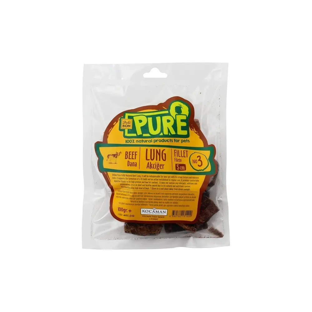 Delibon Pure Dana Kurutulmuş Akciğer 1cm 100gr