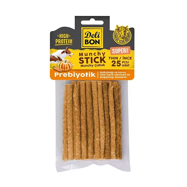 Delibon Süper Munchy Çubuk Prebiyotik İnce Çiğneme Kemiği 25 Adet - 1