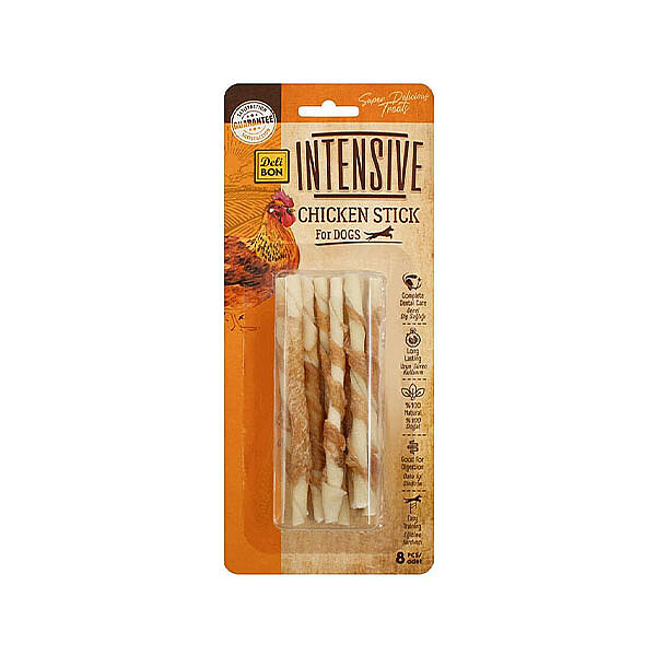 Delibon Tavuklu Burgu Çubuk Doğal Köpek Çiğneme Ödülü 8 Adet - 1