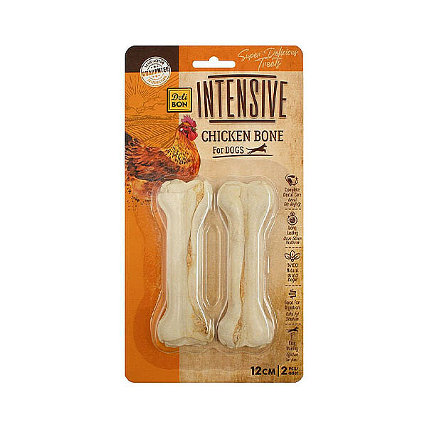 Delibon Tavuklu Kemik Doğal Köpek Çiğneme Ödülü 12cm 2 Adet