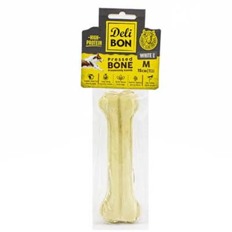 Delibon Deri Press Köpek Kemiği 15 cm M Beyaz - 1
