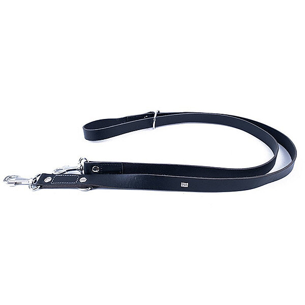 Doggie Deri Eğitim Köpek Gezdirme Kayışı 2.5x120-200cm (Siyah) - 2